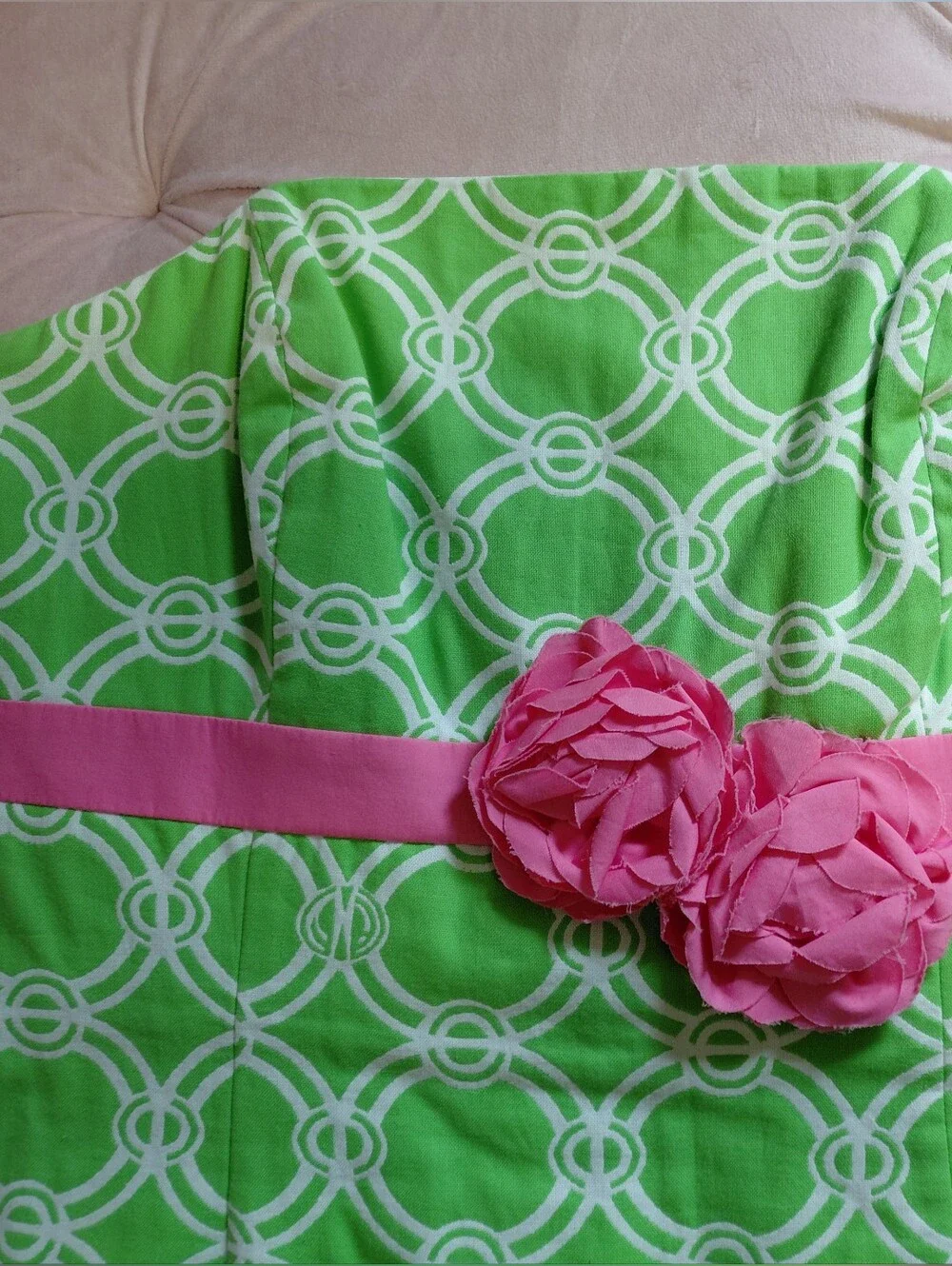 Lilly Pulitzer Green and Pink Strapless Dress - Picture 6 of 8